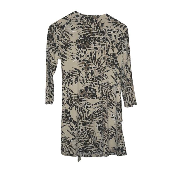 Clara Sun Woo Size Small Animal Palm Tree Print Faux Wrap Micro Mini Dress - Picture 5 of 8